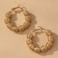 Diamond cut wavy coil hoop earrings
