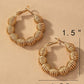 Diamond cut wavy coil hoop earrings
