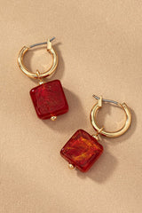 Red Square Murano Earings