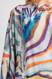 Tuscan Boat Neck Printed Maxi Dress