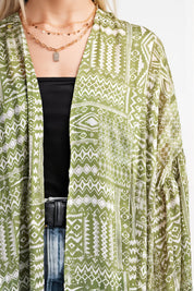 Byron Print Open Front Kimono