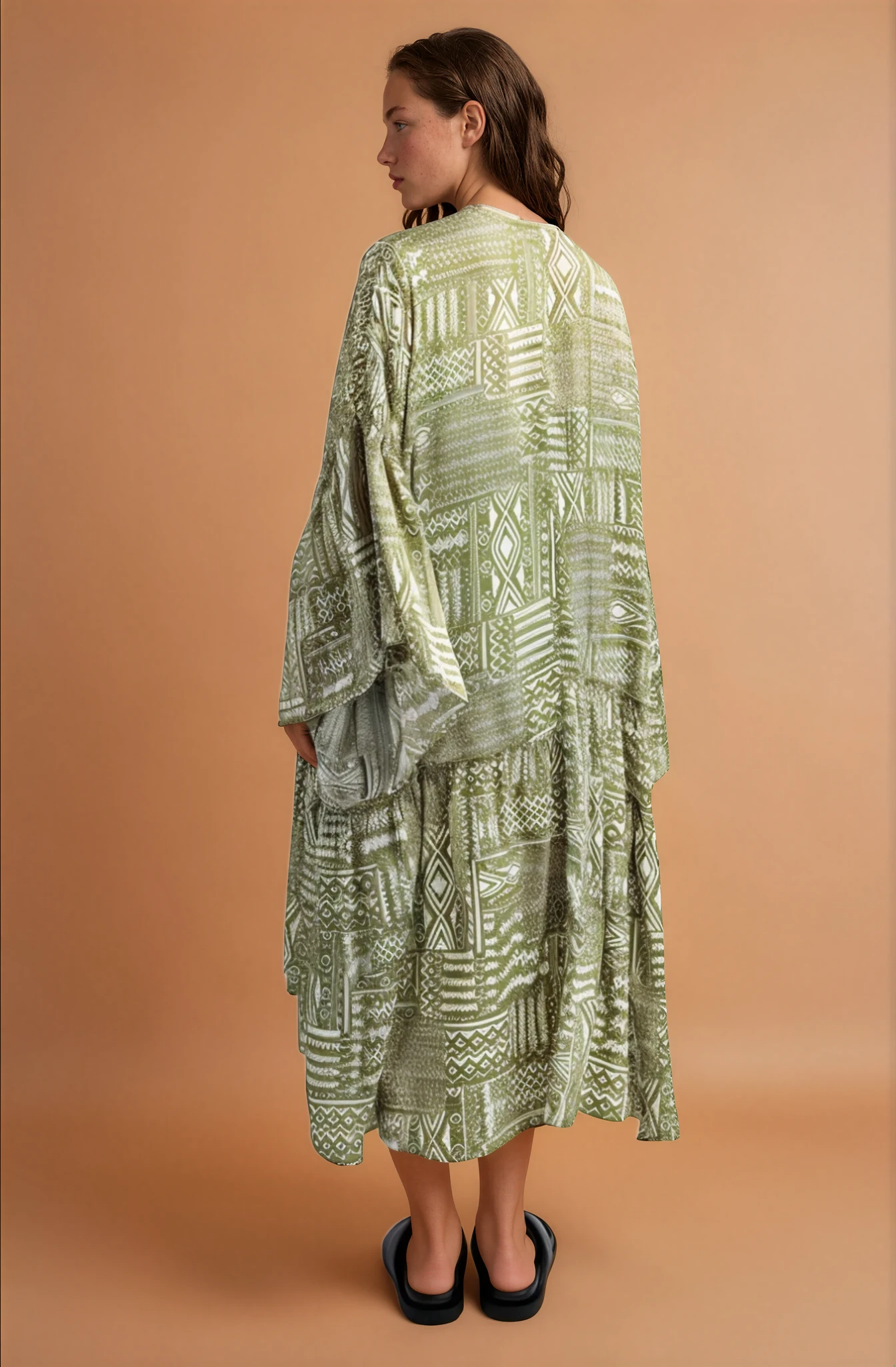 Byron Print Open Front Kimono