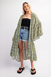 Byron Print Open Front Kimono