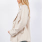 Sand Lapel Blazer with Trim