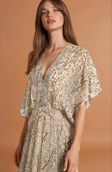 Camille Beige Print Maxi