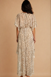 Camille Beige Print Maxi