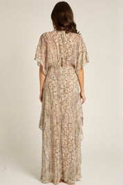 Camille Beige Print Maxi