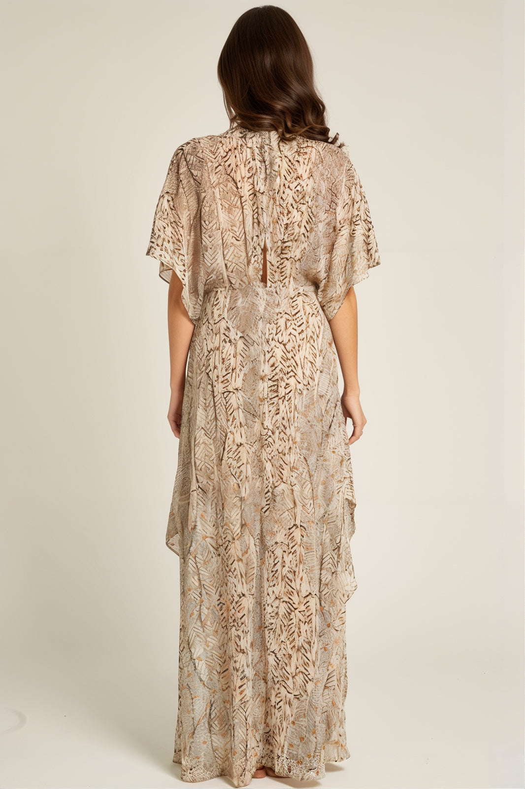 Camille Beige Print Maxi