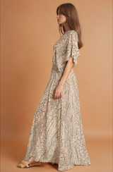 Camille Beige Print Maxi