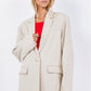 Sand Lapel Blazer with Trim