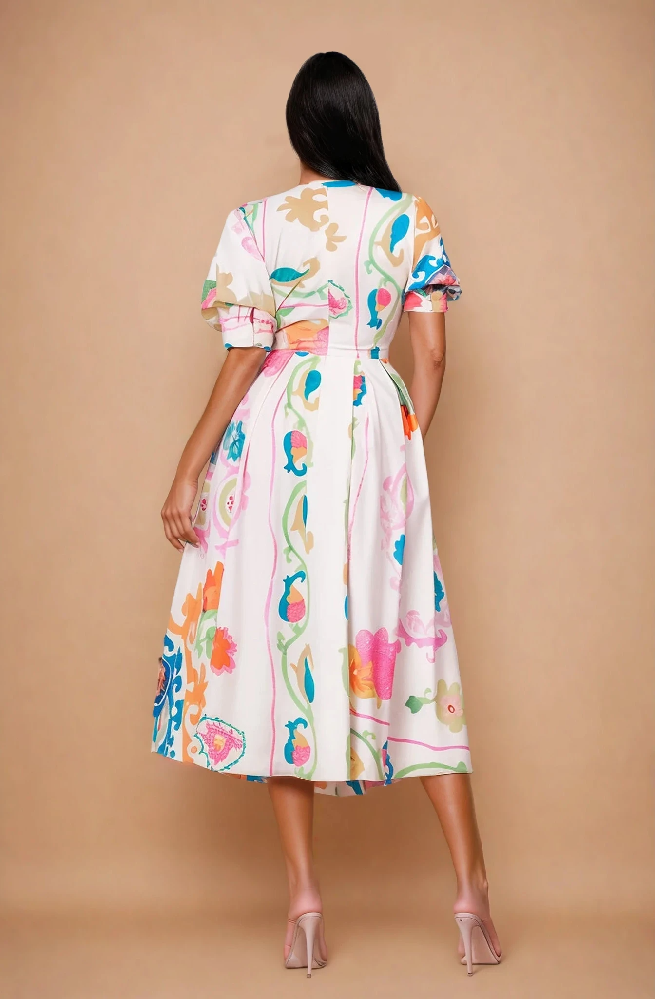 Mosaic Print Midi Dress