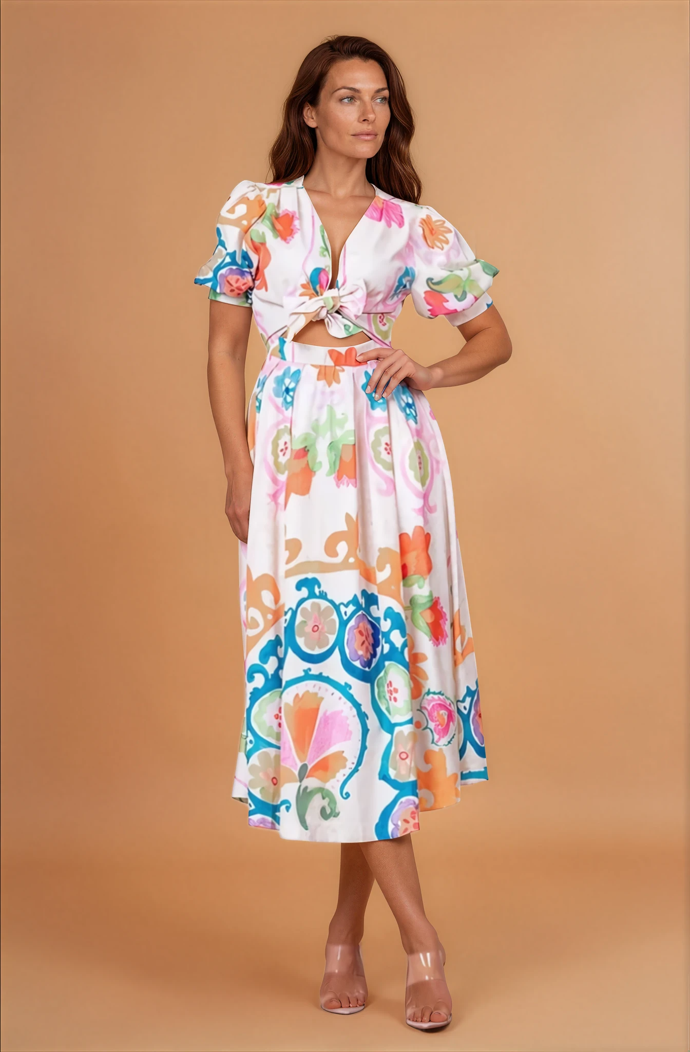 Mosaic Print Midi Dress