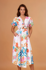 Mosaic Print Midi Dress