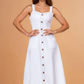 Van Sweetheart Neckline Midi Dress