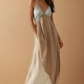 Alexis Blue- Sand Cream V Neck Maxi
