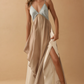 Alexis Blue- Sand Cream V Neck Maxi