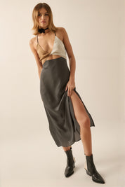 Lola Charcoal Midi Dress