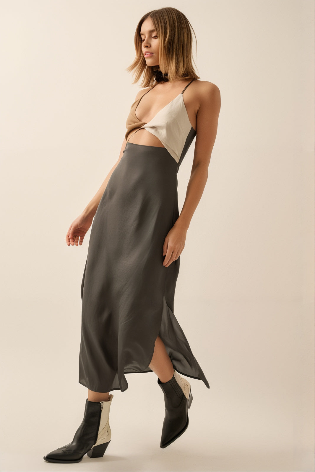 Lola Charcoal Midi Dress