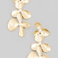 Triple Metallic Flower Chain Dangle Earrings