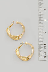 Twisted Metallic Latch Hoop Earrings