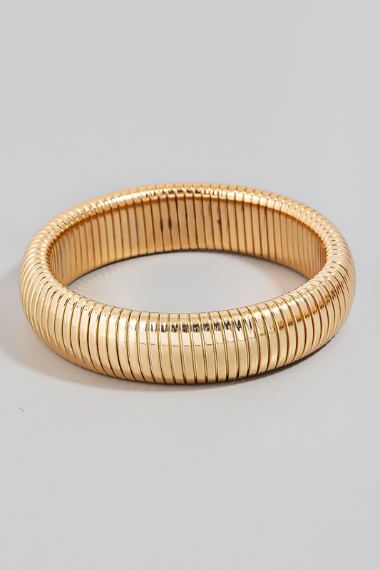 Thick Elastic Metallic Bangle Bracelet