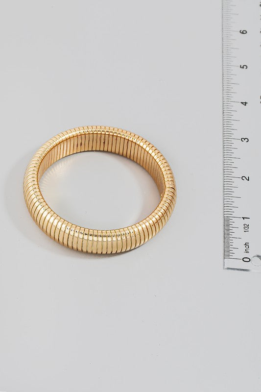 Thick Elastic Metallic Bangle Bracelet