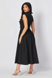 Miranda Black Button Down Dress