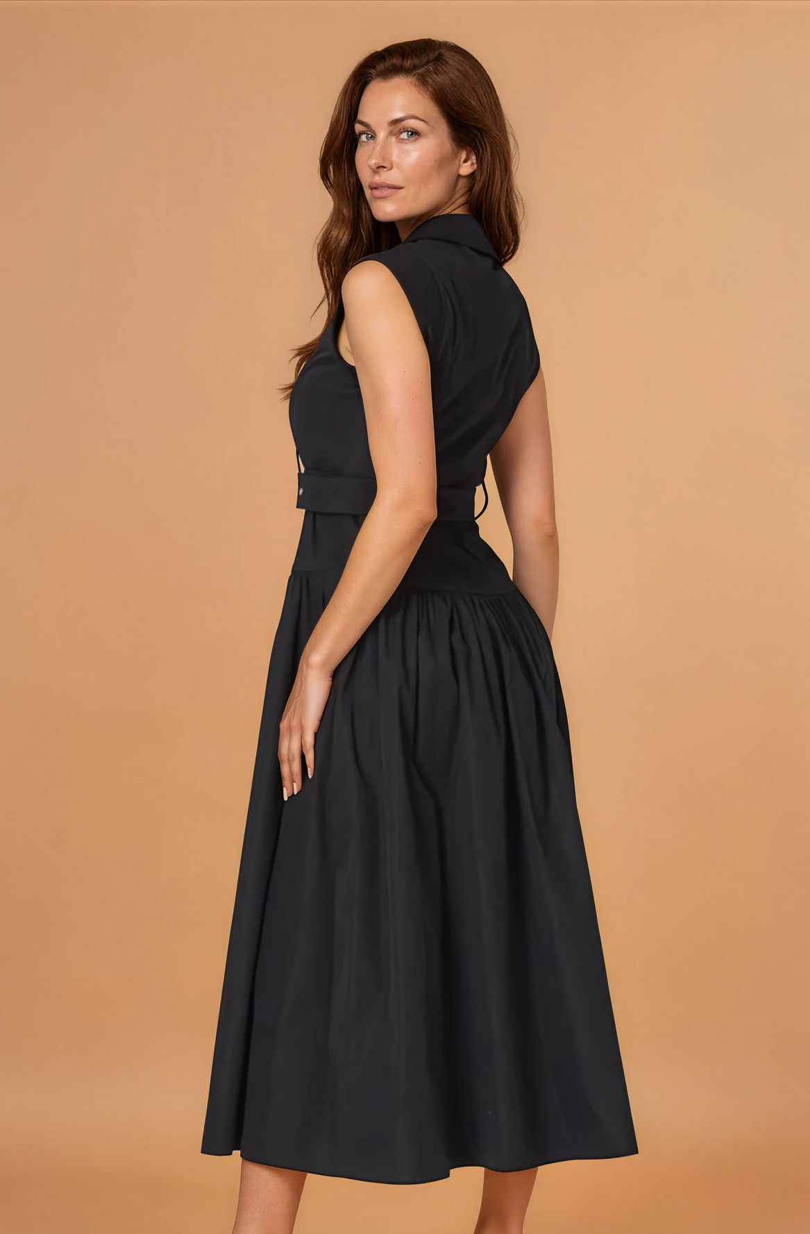 Miranda Black Button Down Dress