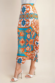 Madrid Satin Midi Skirt