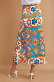 Madrid Satin Midi Skirt