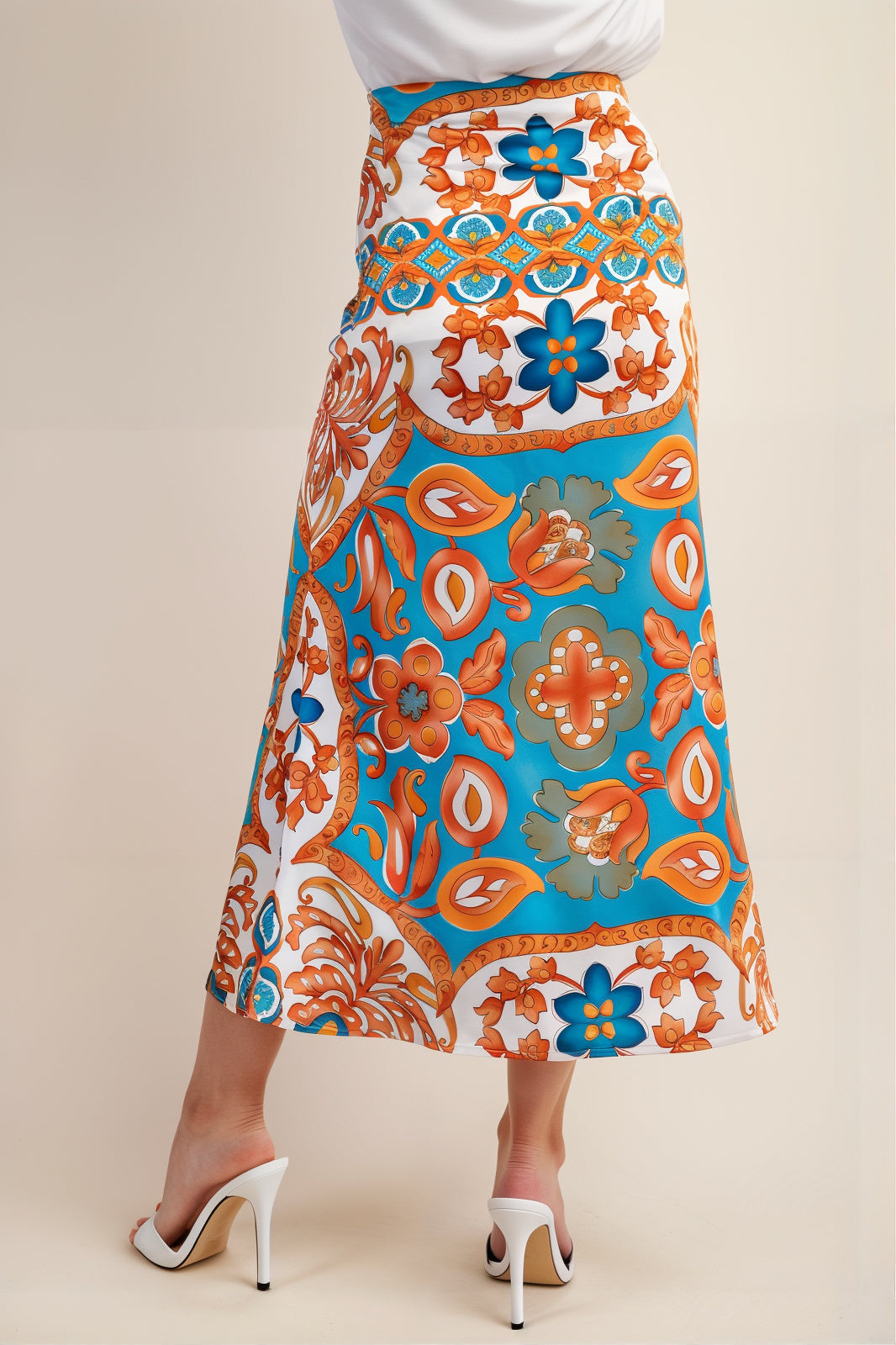 Madrid Satin Midi Skirt
