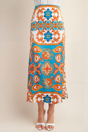 Madrid Satin Midi Skirt