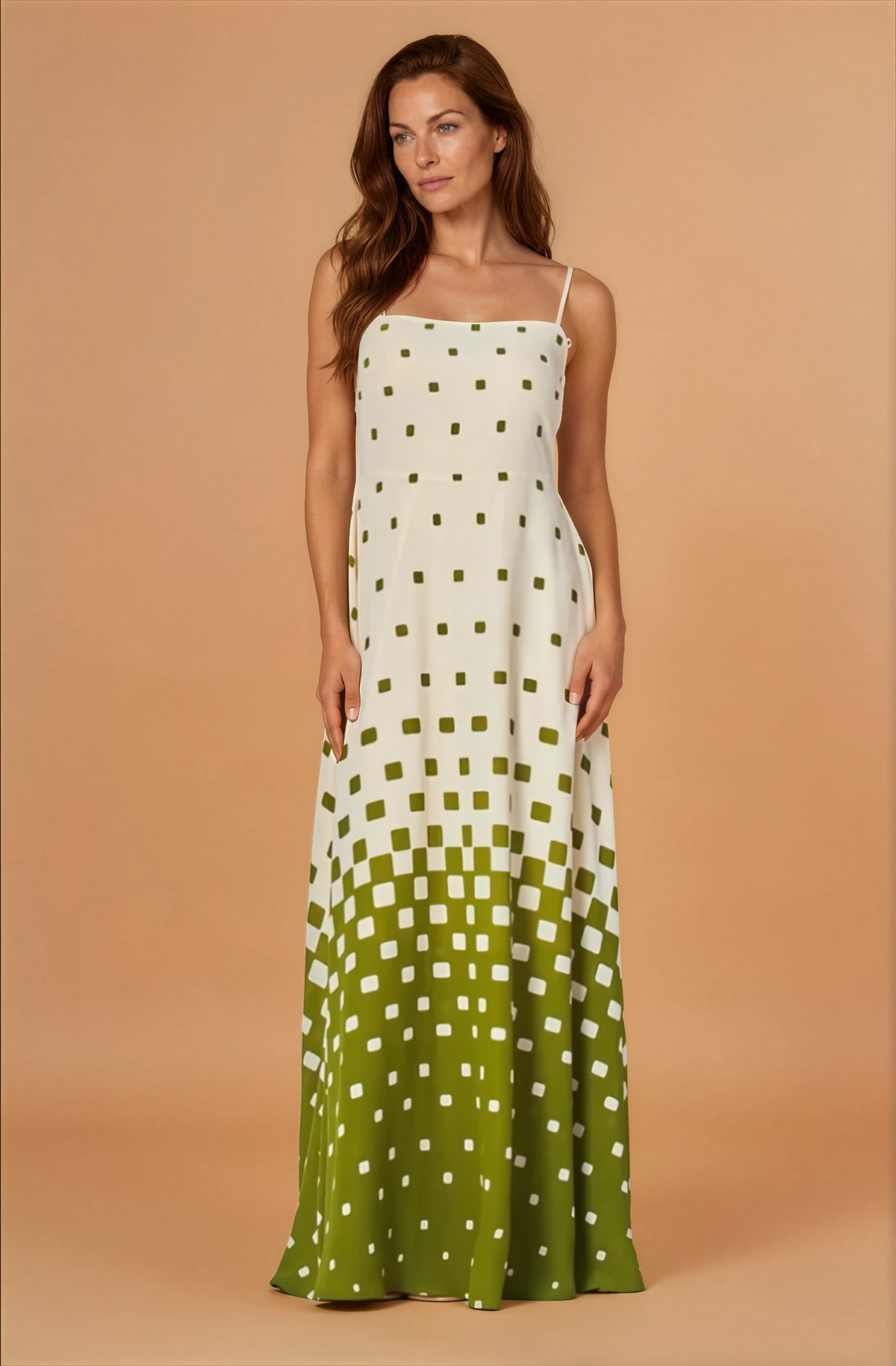 Mae Green Spotted Maxi Dress
