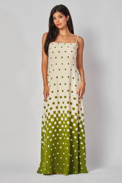 Mae Green Spotted Maxi Dress