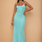 Summer Aqua Knit Maxi Dress