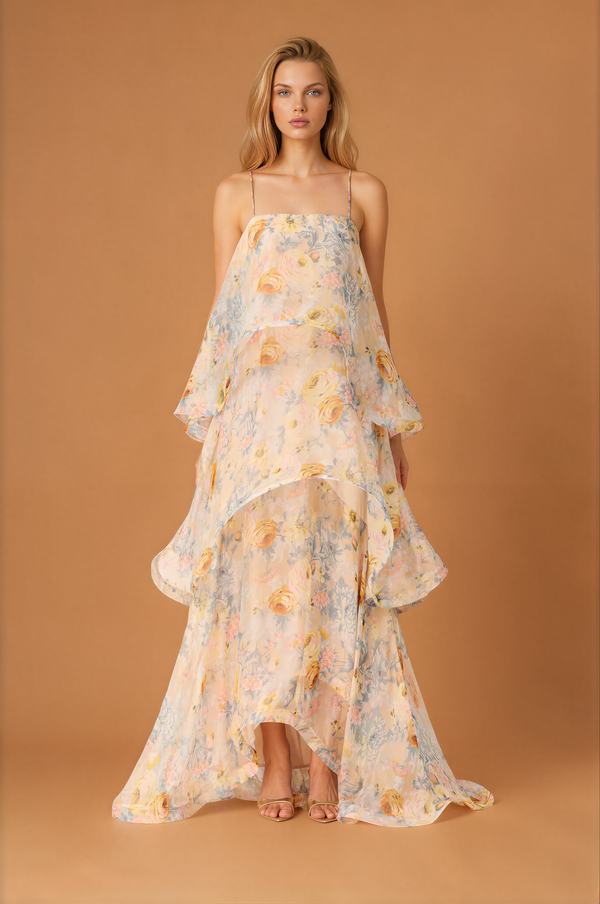 Multi Layer Cake Long Strap Dress