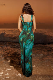 Camille Midi Cabana Green Maxi Dress