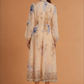 Long Sleeve Printed Button Down Dress