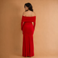 Floral Off Shoulder Pleated Maxi