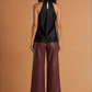 Rouge High Waist Wide Leg Faux Leather Pants