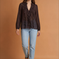 Frill V-Cut Long Sleeve Blouse