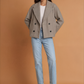 Autumn Double Breasted Blended Double Row Ornament Short Coat