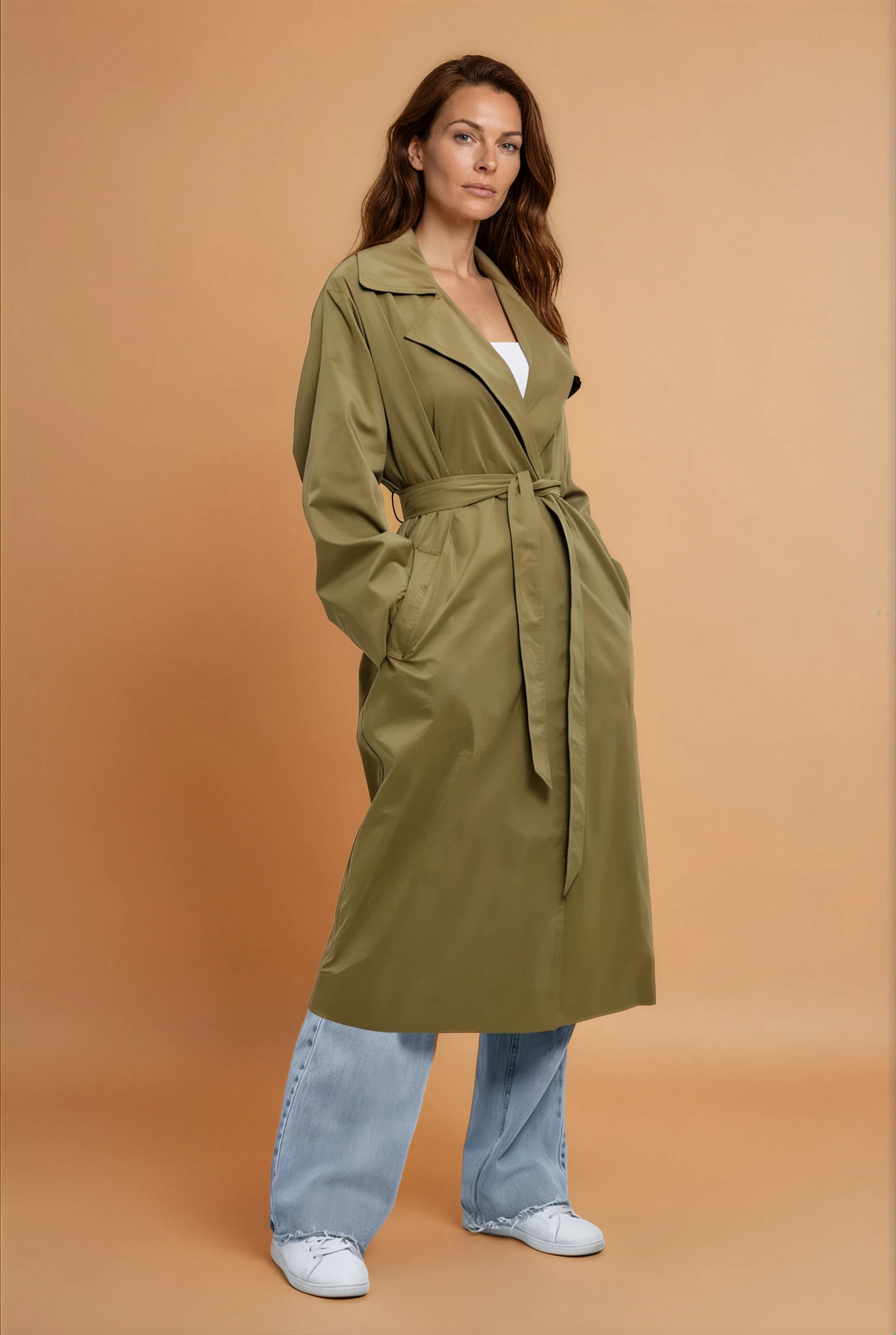 Gille Khaki Trench Coat