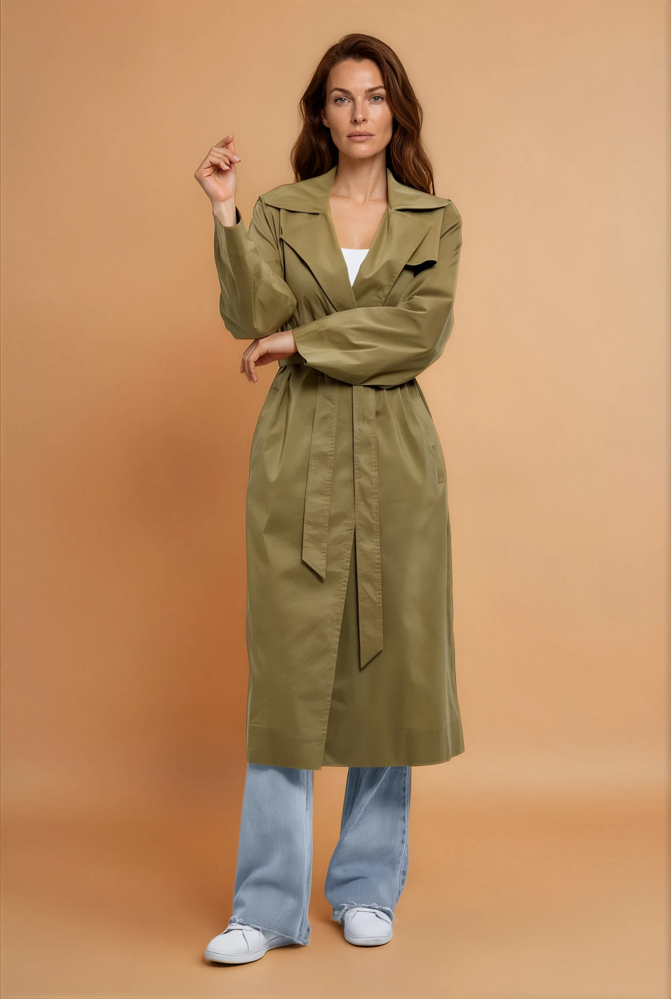Gille Khaki Trench Coat