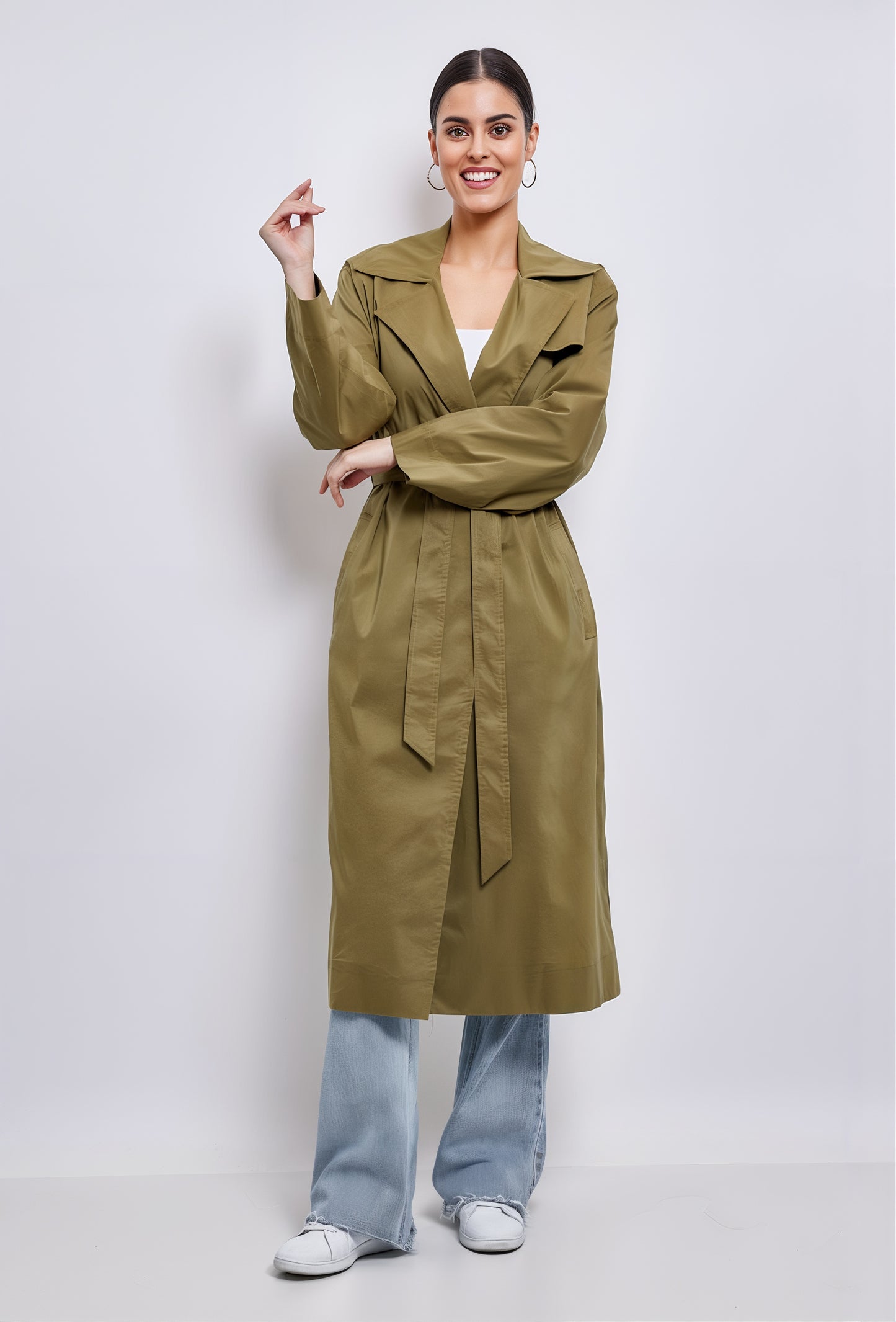 Gille Khaki Trench Coat