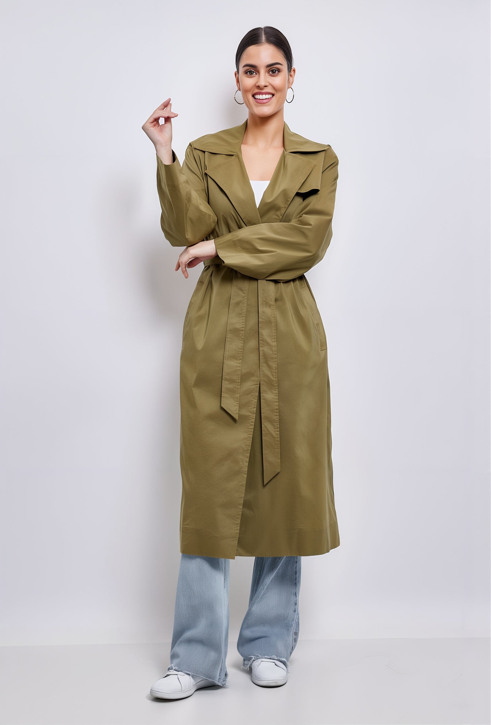 Gille Khaki Trench Coat