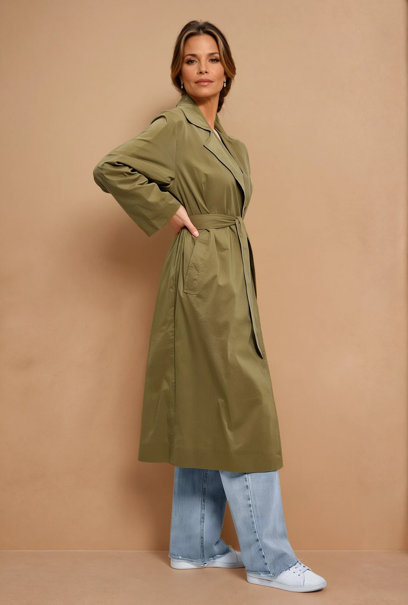 Gille Khaki Trench Coat