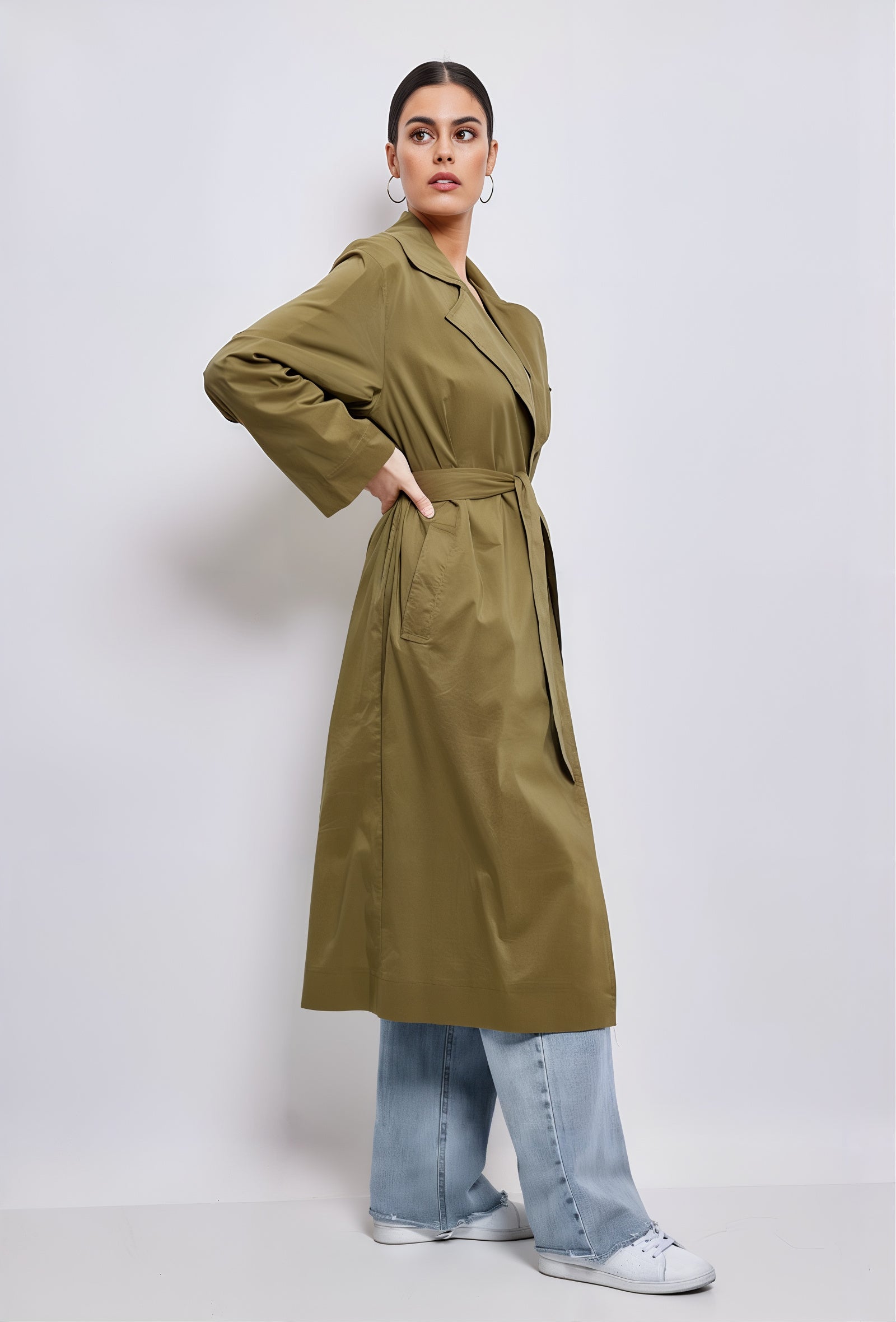Gille Khaki Trench Coat