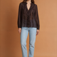 Frill V-Cut Long Sleeve Blouse