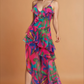 Palm Ruffle Chiffon Maxi